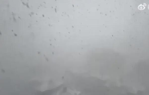 山东烟台的暴雪。(图片来源:微博截图)