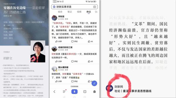 胡舒立的影响力是国外媒体的 “ 加冕 ” —— “ 中国最危险的女人 ”,以及国内的赞誉:新闻 “ 教父 ”,但后台说法过分虚拟。(图片来源:网络截图)