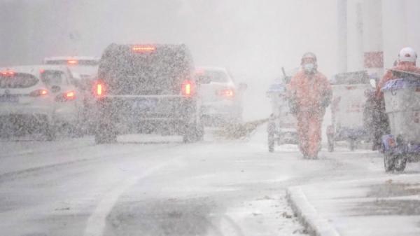 2022年11月30日山东烟台降雪。(图片来源:Getty Images)