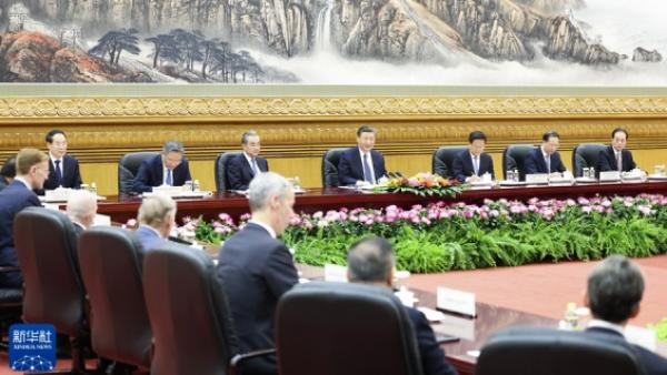 习近平与美国高管会面  （图片来源：视频截图）