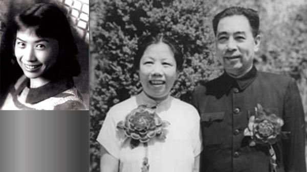 1954年周恩来与邓颖超、干女儿孙维世。在干女儿逮捕令上是周恩来的签名。(图片来源:公有领域 看中国合成)