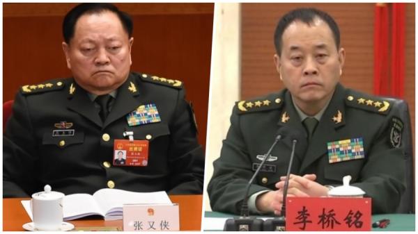 陆军司令李桥铭(右)现身两会被认为是因为他与张又侠的(左)关系密切,非习近平亲信。(看中国合成图)