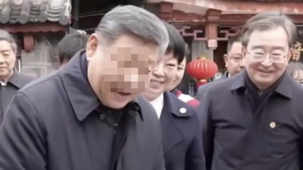 习近平到丽江考察,被拍到满头白发。(视频截图)