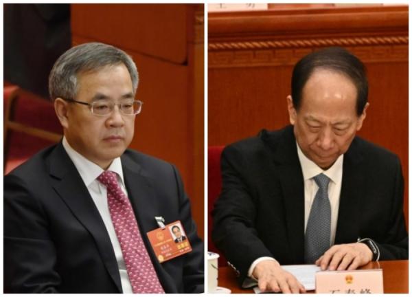 全国政协副主席胡春华（左）和中组部部长石泰峰（右）。（看中国合成图）