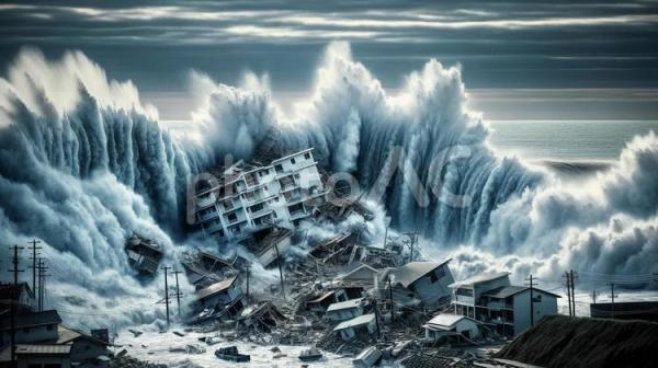 神人们预示2025年7月大海啸要来了。 (图片来源:网络图片)