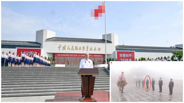 (大图)北京举行纪念全民族抗战爆发88周年仪式,中共中央政治局常委、中央书记处书记蔡奇发表讲话并宣布展览开幕。(小图)中共党魁习近平在阳泉市向百团大战烈士献花。