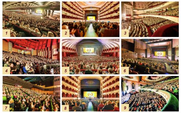 2025年神韵在欧洲演出盛况（部分剧院合成图 Epoch Times）