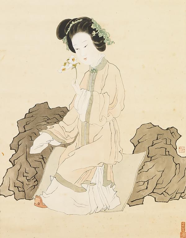 花蕊夫人美丽聪颖又博学强记，是一位名副其实的蜀中才女。（台北故宫博物院）