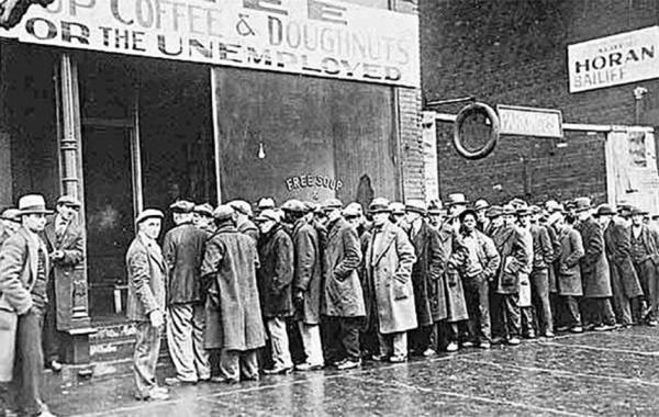 1930年代，美国大萧条时期。