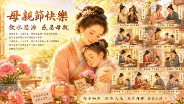 母亲对人生的影响甚深。（图片来源：李齐绘制/看中国） 