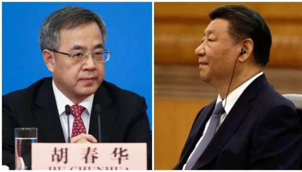 胡春华和习近平。（图片来源：看中国合成图）