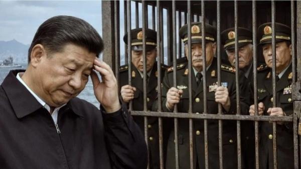 习近平关押所有不听话大佬(图片来源:议报/AI图)