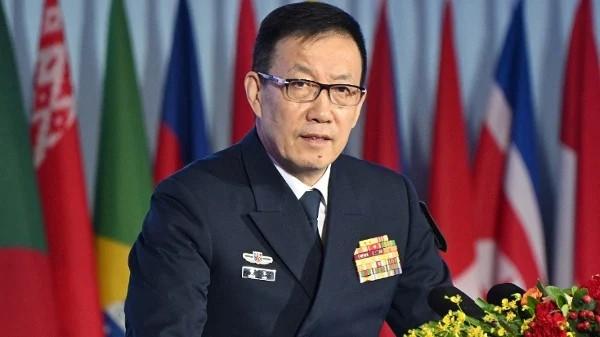 2025年9月18日，中共国防部长董军在北京国际会议中心举行的香山论坛开幕式上致辞。（图片来源：GREG BAKER/AFP via Getty Images）